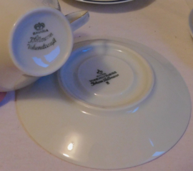 Bavaria Kop en schotels set in rekje, 60er jaren