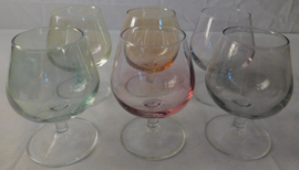Set 6 verschillende gekleurde Likeur glazen