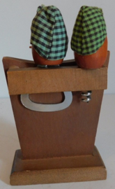 Vintage 50er / 60er jaren, borreluur flesopener set.