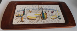 Teak houten, Mid Century kaasplank