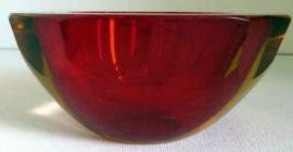 Murano by Flavio Poli 'Sommerso' geode bowl