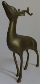 Mid Century, Messing sculptuur van een Hert