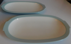 Petrus Regout pastel twee ovale schalen