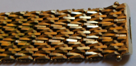 Brede massieve gouden doublé, vergulde vintage armband