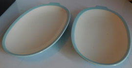 Petrus Regout pastel twee ovale schalen