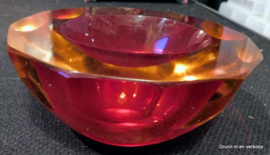 Murano by Flavio Poli 'Sommerso' geode bowl