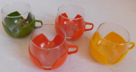 Set uitneembare retro theeglazen
