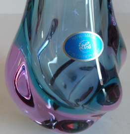 Glass vase, Hand made Czech Republic