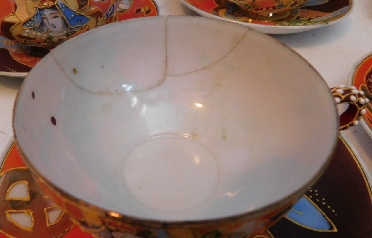 Porseleinen Satsuma Chinese Draken servies