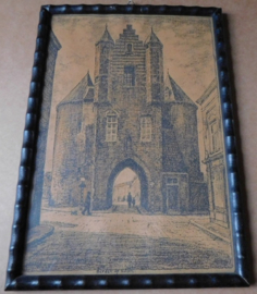 Ferdinand H. V. Wolde -  Litho,  Stadsgezicht - Bergen op Zoom.