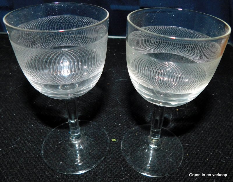 Lotje zeven antieke glaasjes | Antiek Glaswerk | Vintage-Collector