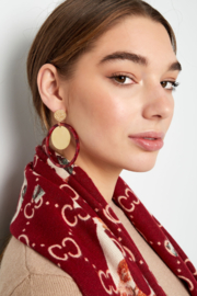 Cirkels met print | Goud-beige