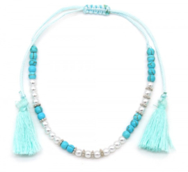 Anklet with Pearls-Stones-Tassels