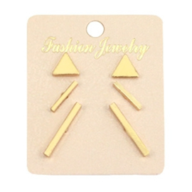Trendy oorbellen bar & studs Goud