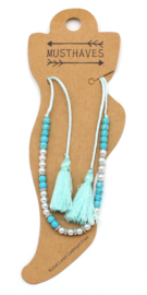 Anklet with Pearls-Stones-Tassels