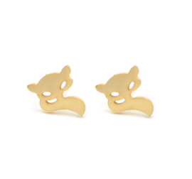 Stainless Steel Studs Fox | Gold