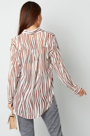 Blouse aesthetic print | zwart-wit