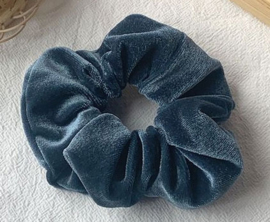 Scrunchie | Velvet | Blauw-grijs