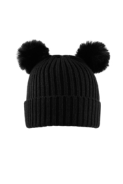 Kids - basic muts met bolletjes | zwart