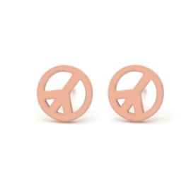 Stainless Steel Studs Peace | Rose gold