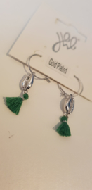 Hangoorbel | Schelp | Groen kwastje