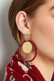 Cirkels met print | Goud-beige