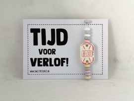 kaarten met teksten over  (snoep)horloge/tijd