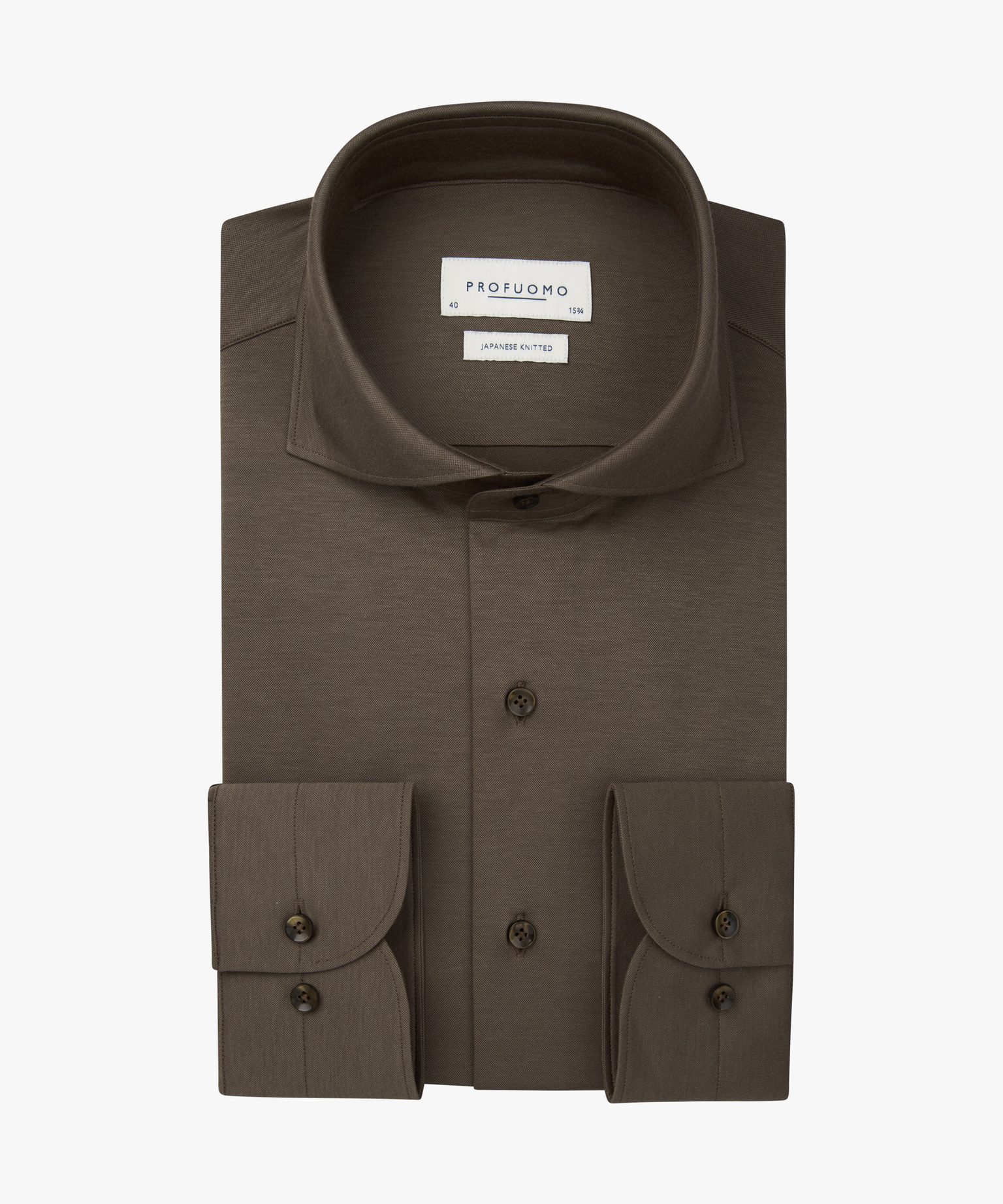 Profuomo //    BROWN JAPANESE KNITTED SHIRT