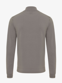 Genti Licht bruine trui  in een half zip , vervaardigd in de cool dry  kwaliteit.