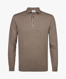 Profuomo Lange mouw polo Bruin