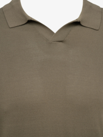 Genti No button polo mud Bruin