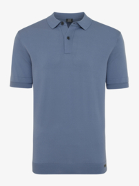 Genti blauw polo met een ronde hals, vervaardigd in de cool dry  kwaliteit.