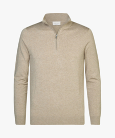Profuomo Beige luxury basic half zip