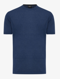 Genti Knittted T-shirt blauw Katoen & linnen