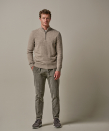 Profuomo TAUPE WOOL HALF ZIP