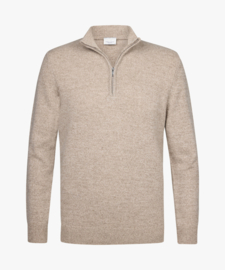 Profuomo TAUPE WOOL HALF ZIP