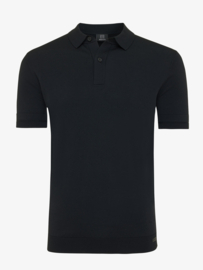 Genti zwarte polo met een ronde hals, vervaardigd in de cool dry  kwaliteit.
