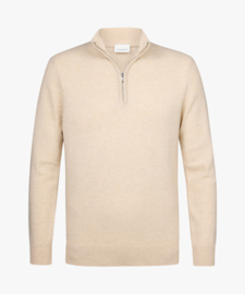 Profuomo OFF WHITE WOOL HALF ZIP