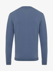 Genti Blauwe trui met een ronde hals, vervaardigd in de cool dry  kwaliteit.