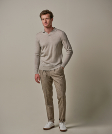 Profuomo BEIGE MERINO OPEN COLLAR POLO