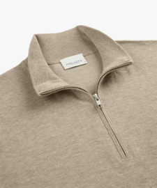 Profuomo Beige luxury basic half zip