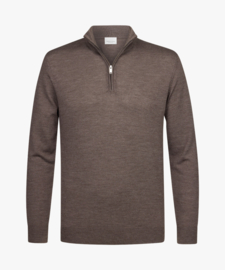 Profuomo Bruine merino half zip