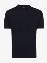 Genti No button polo donkerblauw