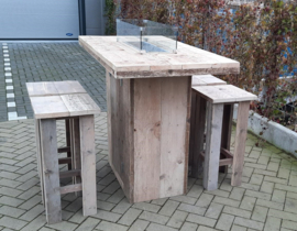 Vuurstatafel set rechthoek Medium zonder rugleuning