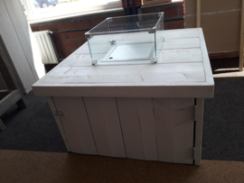 Vuurtafel Block White wash