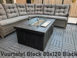 Vuurtafel Block 80x120cm Black