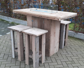 Vuurstatafel set rechthoek Medium zonder rugleuning