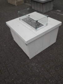 Vuurtafel Block White wash