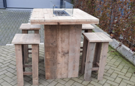 Vuurstatafel set rechthoek Big zonder rugleuning