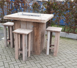 Vuurstatafel set rechthoek Big zonder rugleuning
